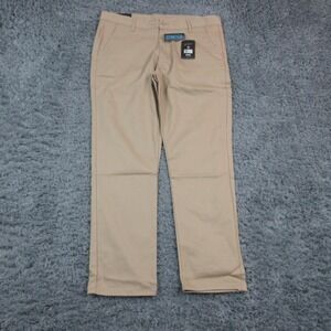 Blue Ice Pants Mens 38 Tan Stretch Chino Dress Casual Flat Front 38x30* NWT